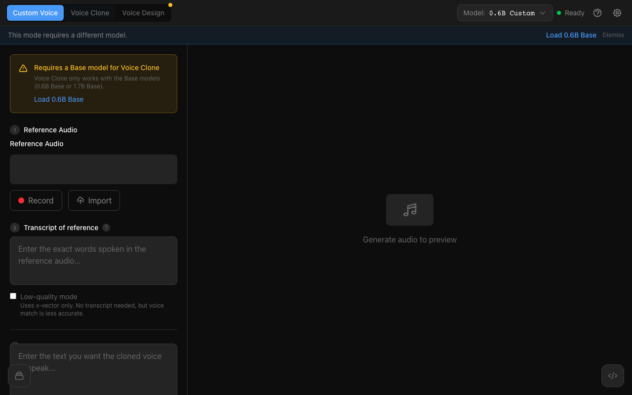 PrivateVoice voice clone mode